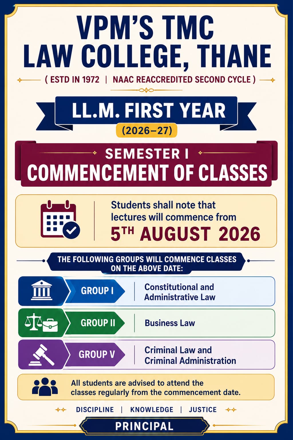 LLM Commencement of Classes