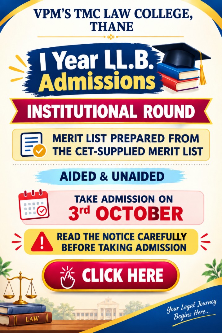 Announcement of LL. B. Round VI Admissions
