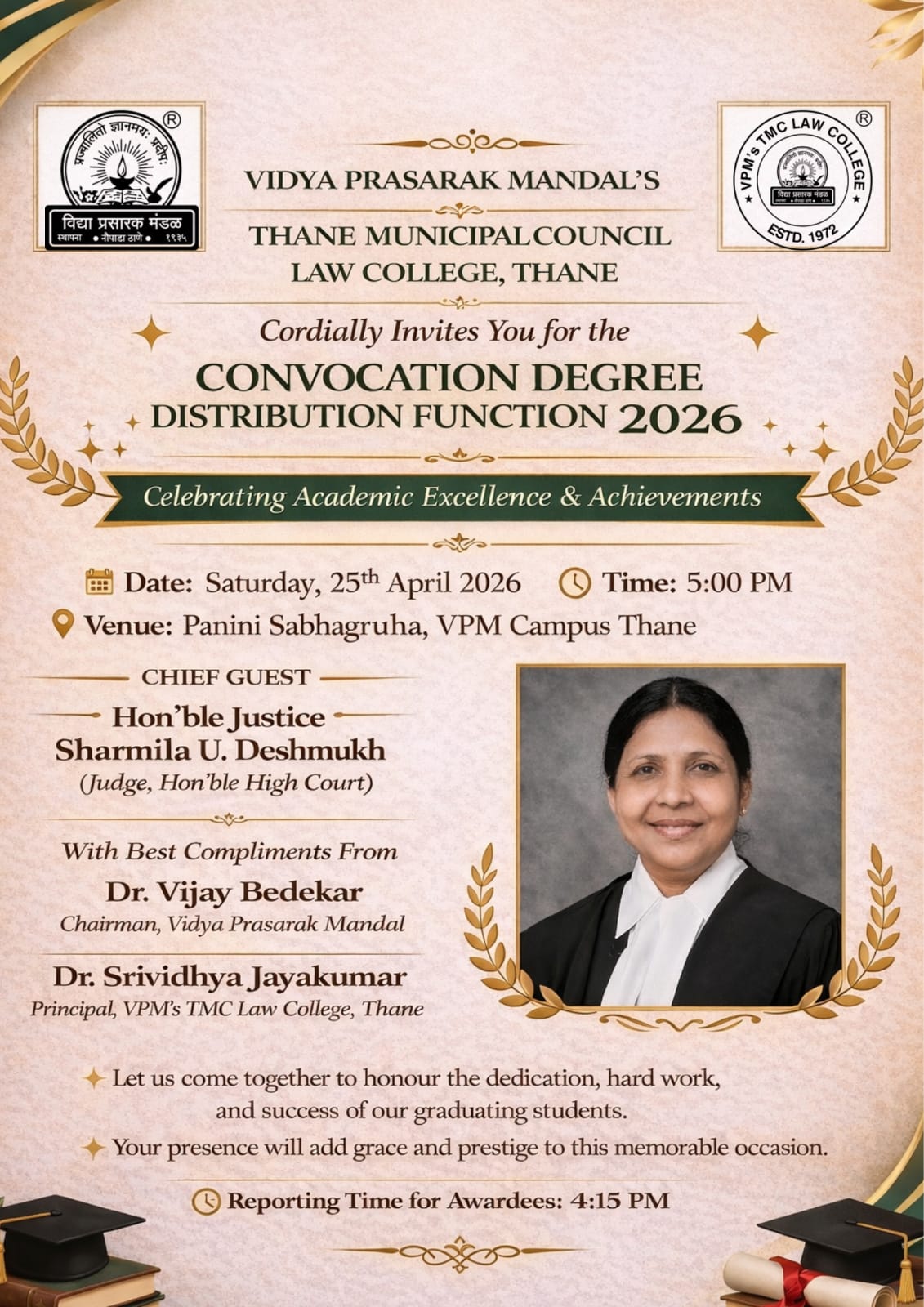 Convocation Degree Distribution Function 2026